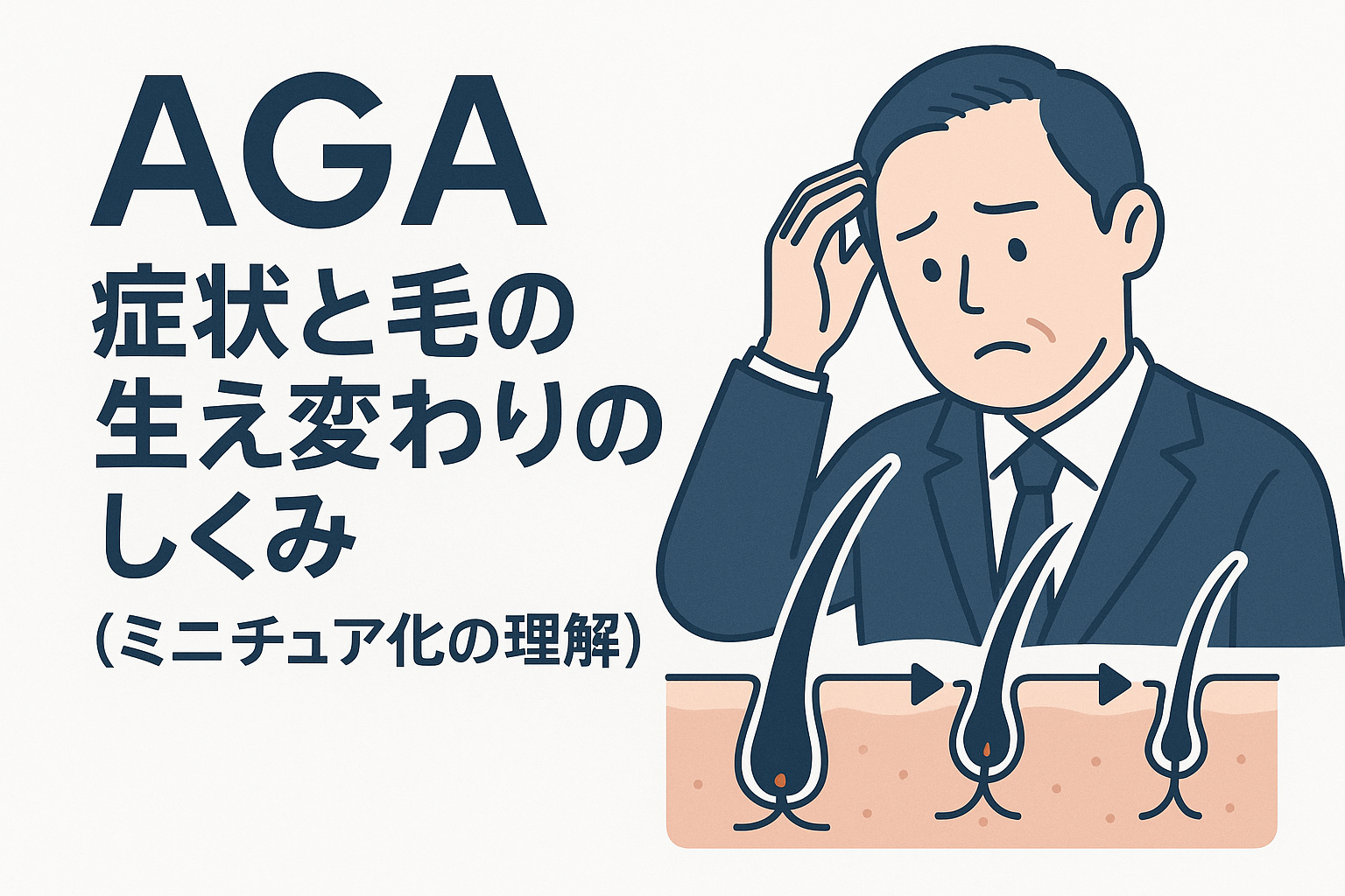 AGA 症状と毛の生え変わりのしくみ（ミニチュア化の理解）
