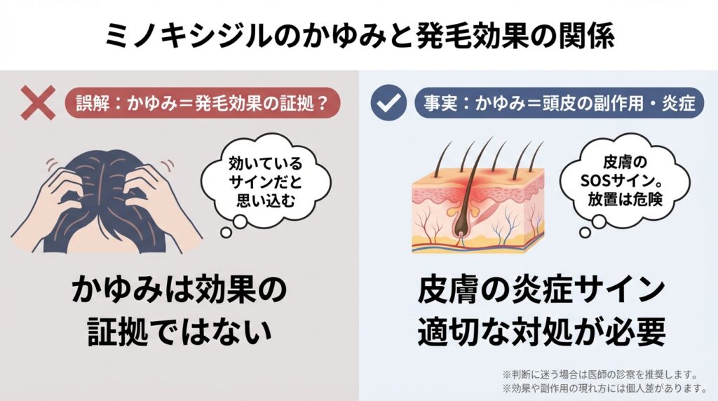ミノキシジルのかゆみと発毛効果の関係