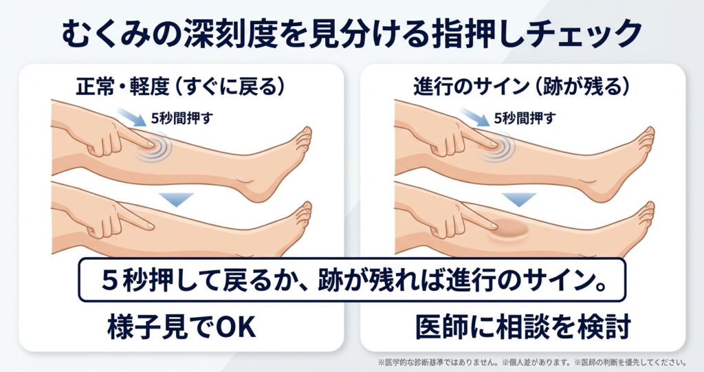 むくみの深刻度を見分ける指押しチェック