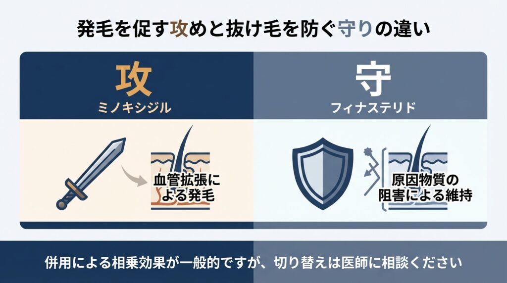 発毛を促す攻めと抜け毛を防ぐ守りの違い