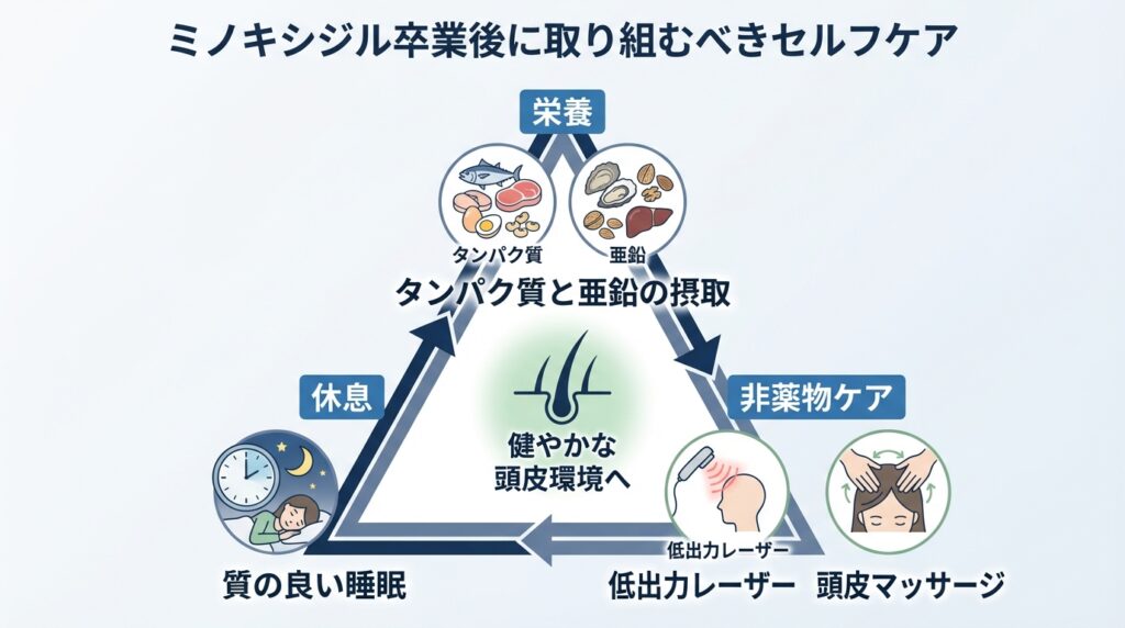 ミノキシジル卒業後に取り組むべきセルフケア