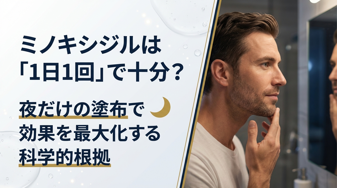 ミノキシジルは一日一回で効果はある？夜だけの使用でも発毛を目指す 