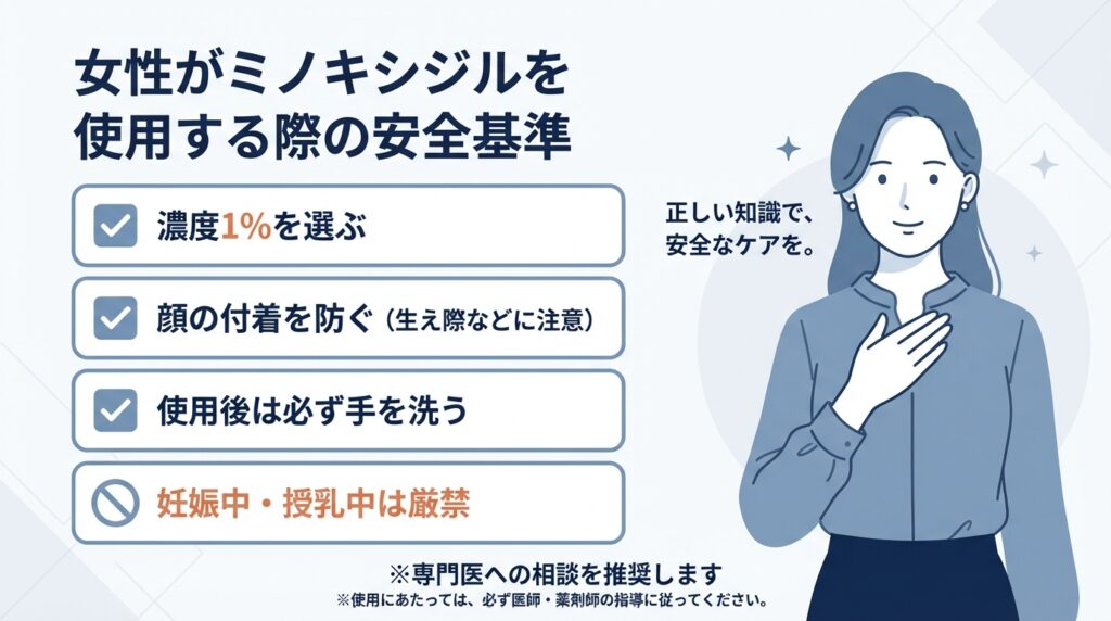 女性がミノキシジルを使用する際の安全基準