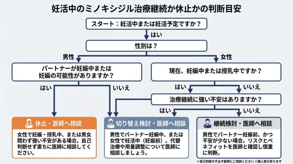 妊活中のミノキシジル治療継続か休止かの判断目安