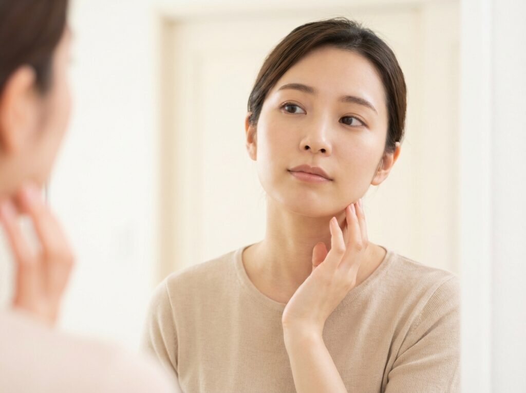 顔全体のリフトアップを望む女性