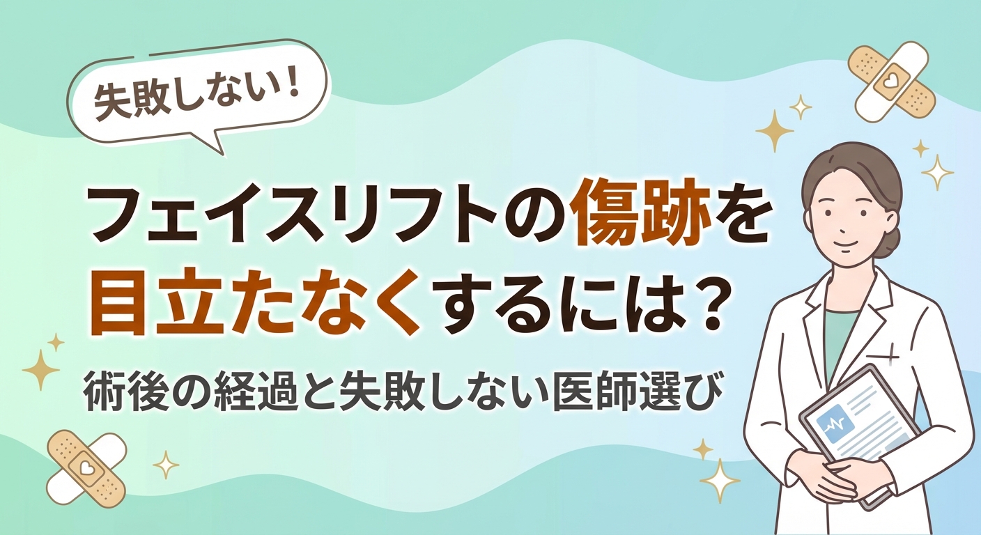 フェイスリフトの傷跡を目立たなくするには？術後の経過と失敗しない医師選び