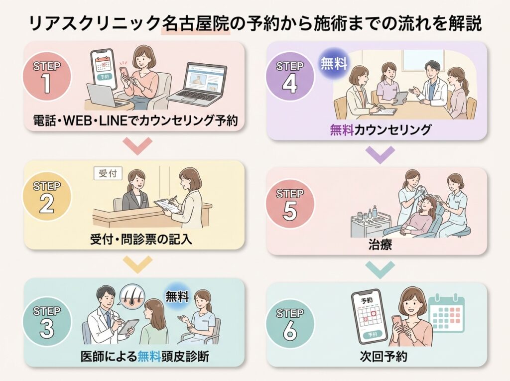 リアスクリニック名古屋院のカウンセリング予約から施術までの流れを解説