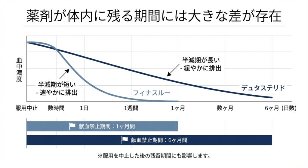 デュタステリドは体内に残る期間が長い