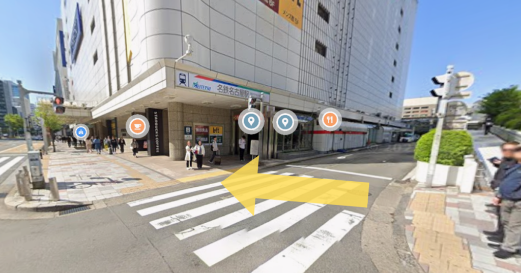 リアスクリニック名古屋院の名古屋駅からの実際の道なり画像6