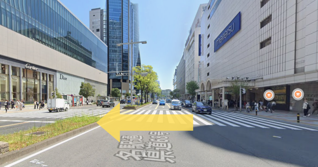 リアスクリニック名古屋院の名古屋駅からの実際の道なり画像7