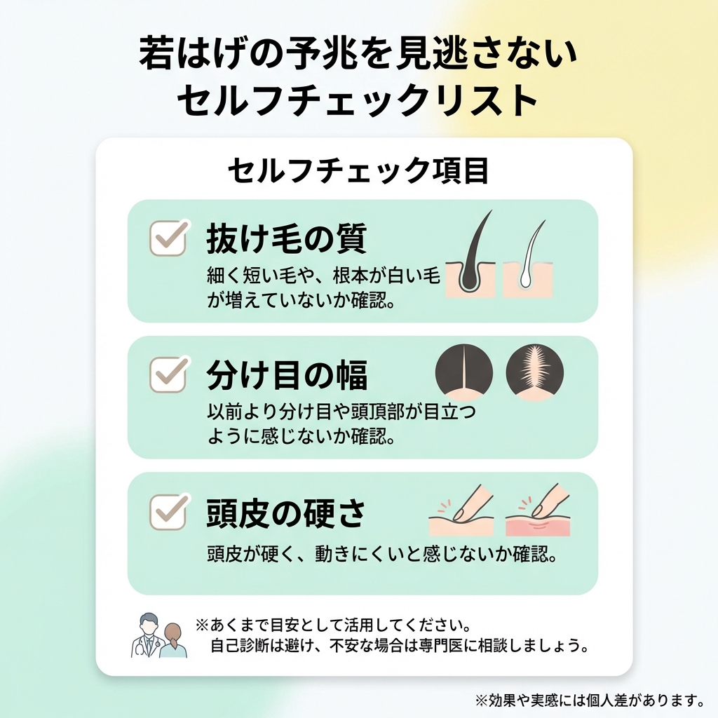 若はげの予兆を見逃さないセルフチェックリスト