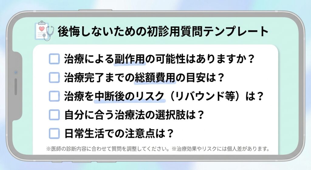 後悔しないための初診用質問テンプレート