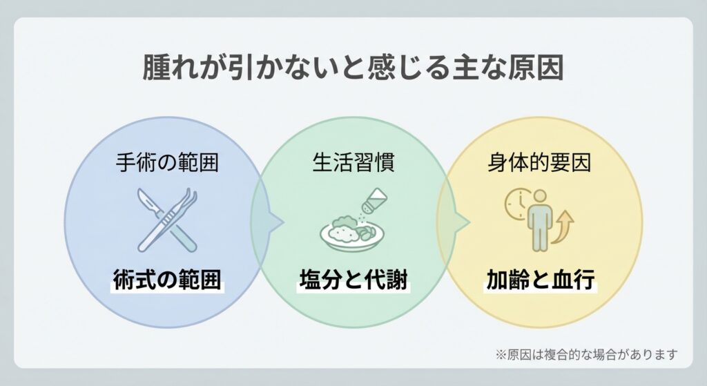フェイスリフトの腫れが引かない主な原因は?