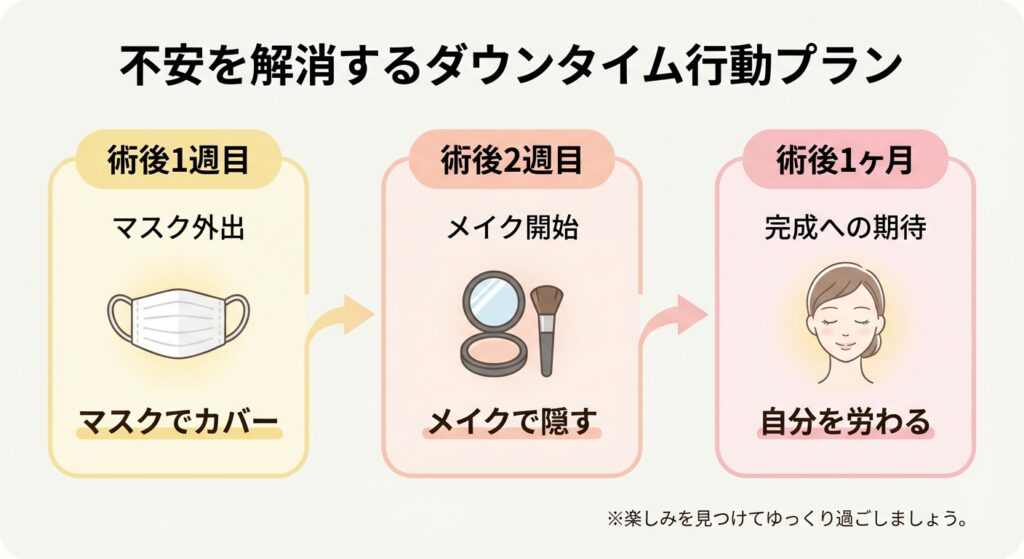 フェイスリフトの腫れが引かない不安を乗り切るために:不安を解消するダウンタイム行動プラン