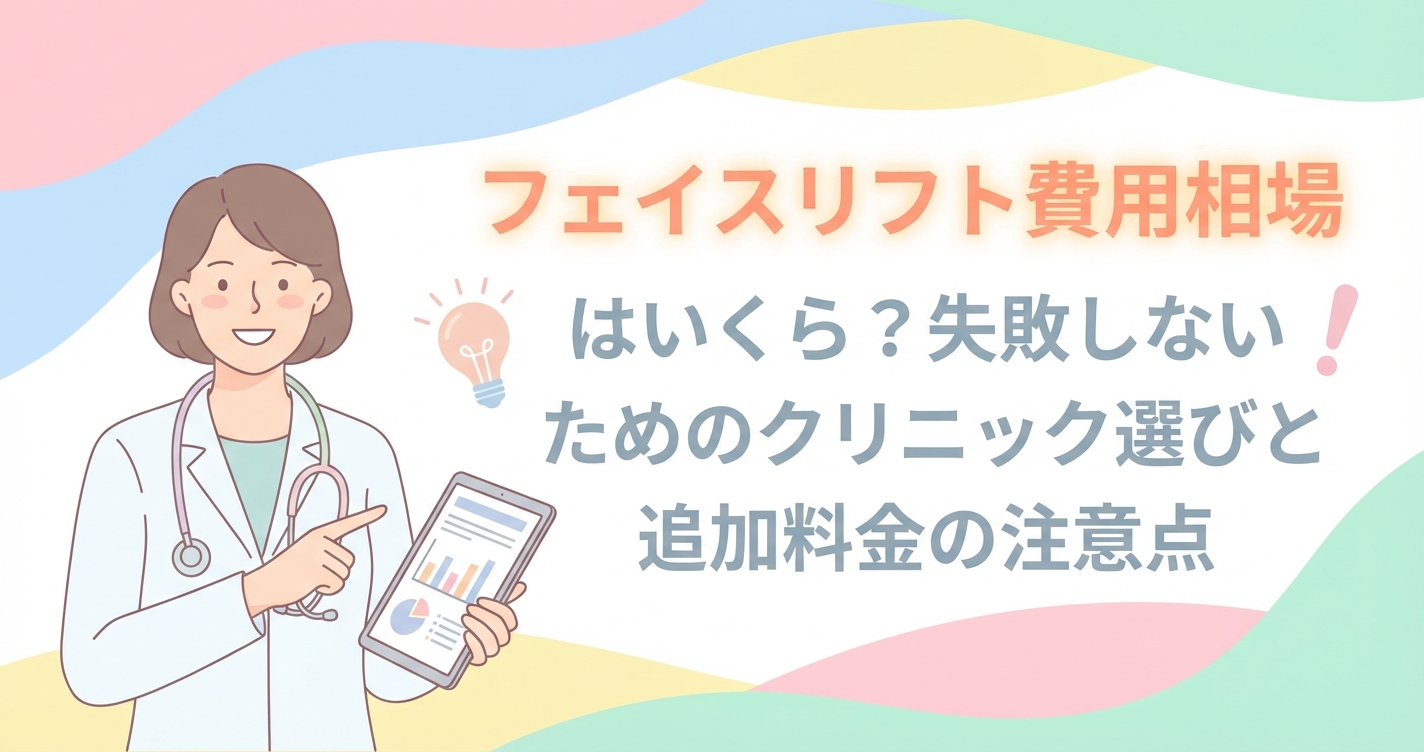 フェイスリフト費用相場はいくら?失敗しないためのクリニック選びと追加料金の注意点
