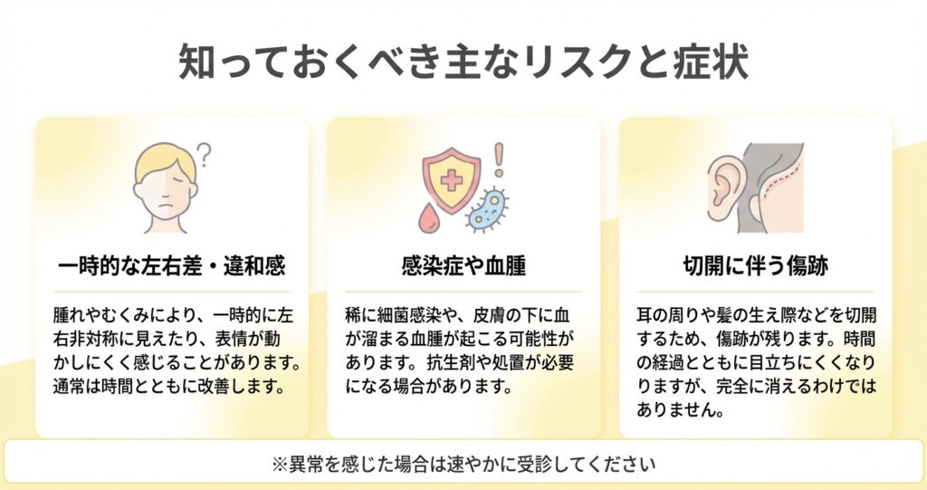 ミッドフェイスリフトのデメリットとリスク