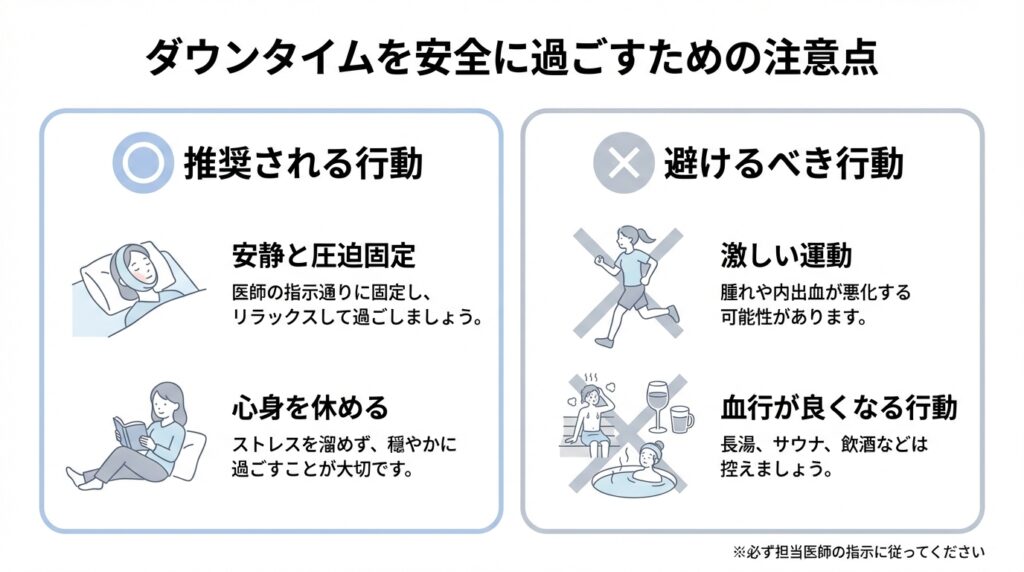 術後のダウンタイム中の適切な過ごし方が仕上がりを左右する