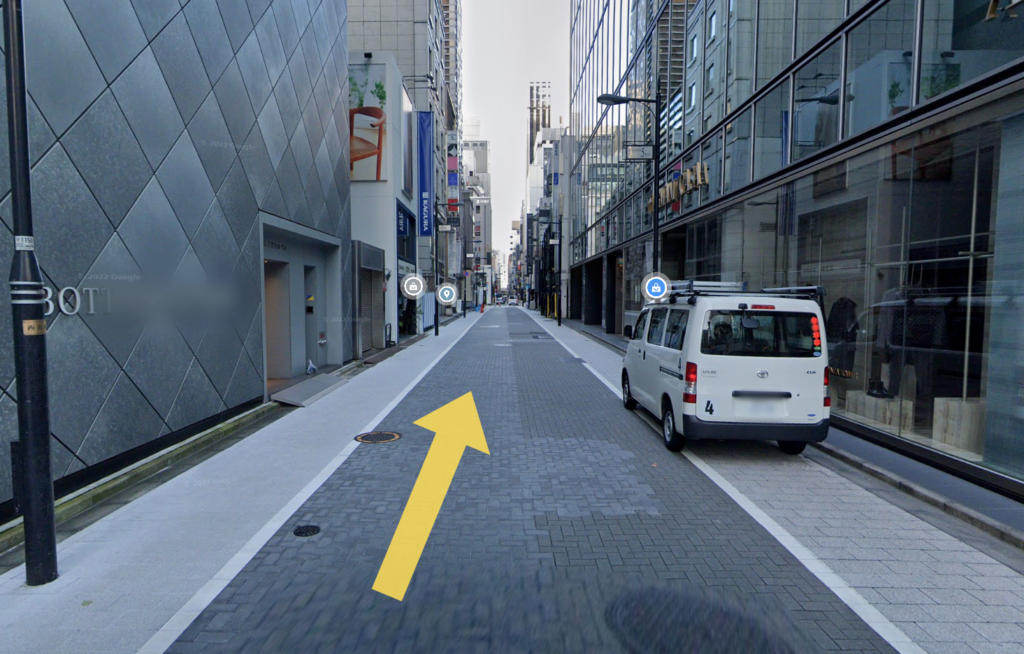 リアスクリニック銀座院の最寄り駅からのアクセス②