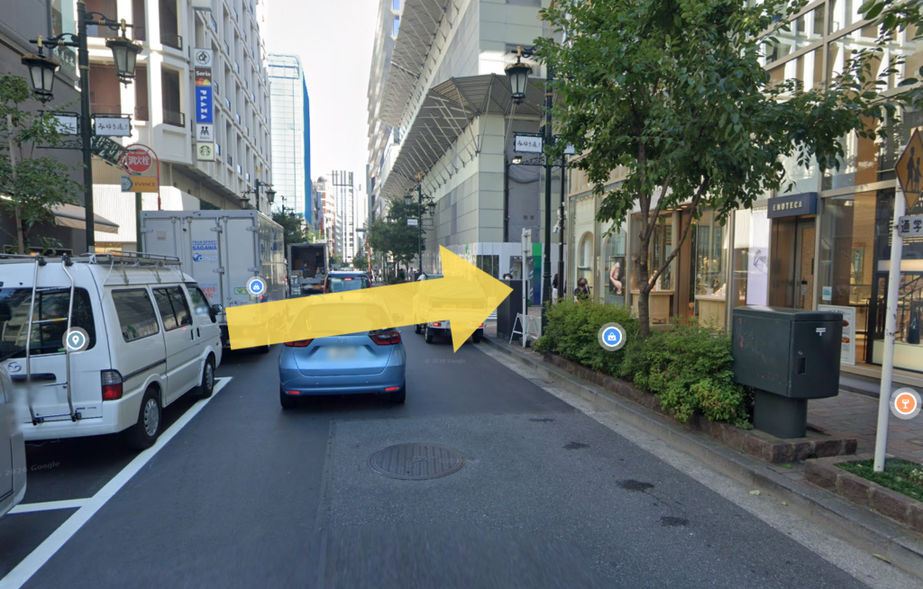 リアスクリニック銀座院の最寄り駅からのアクセス④
