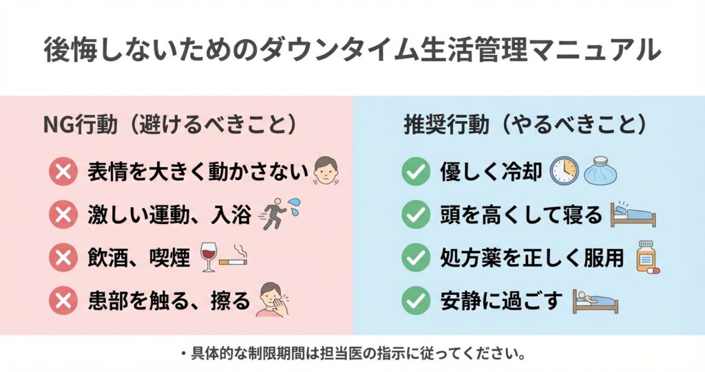 後悔しないためのダウンタイム生活管理マニュアル