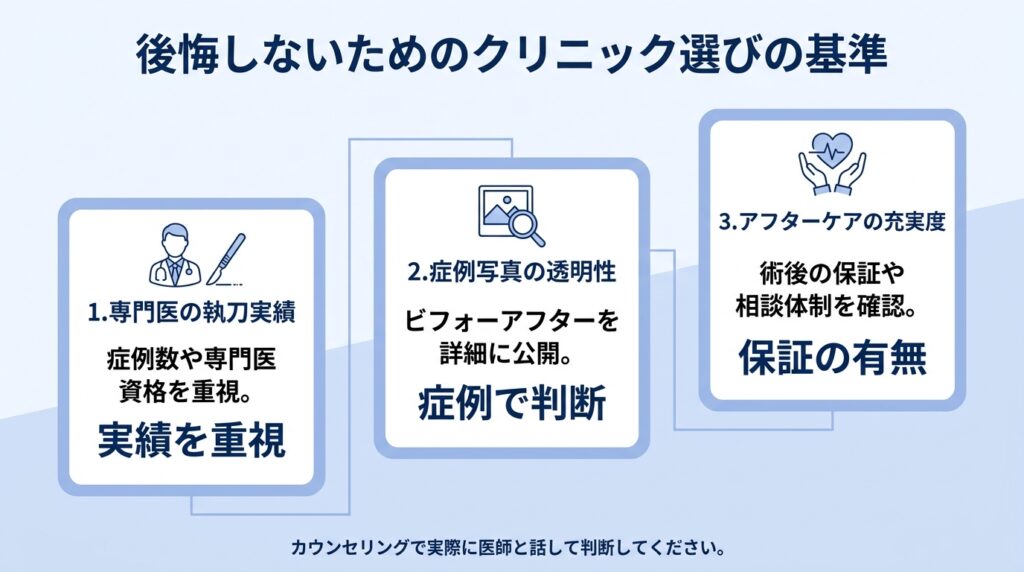 後悔しないためのクリニック選びの基準