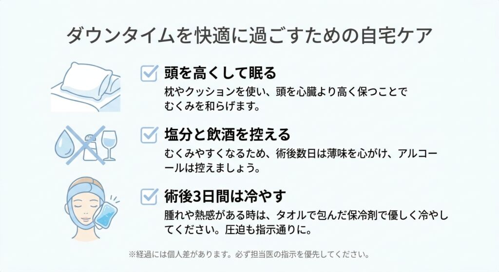 ダウンタイムを快適に過ごすための自宅ケア