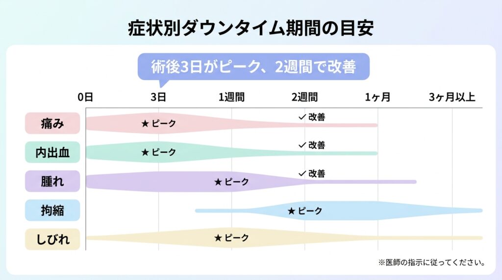 症状別ダウンタイム期間の目安