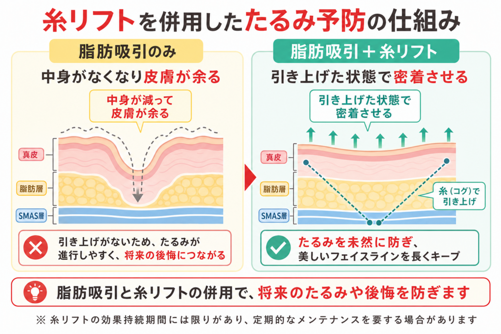 糸リフトを併用したたるみ予防の仕組み