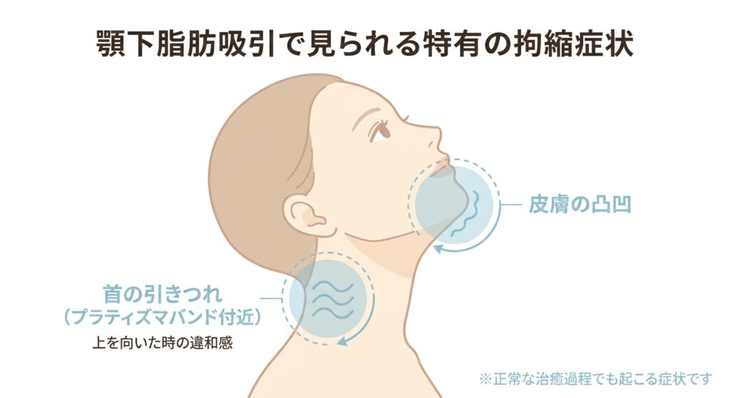 顎下脂肪吸引で見られる特有の拘縮症状