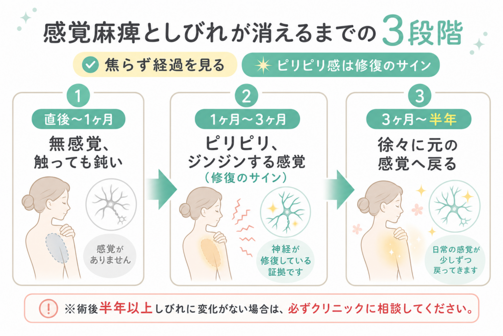 感覚麻痺としびれが消えるまでの3段階