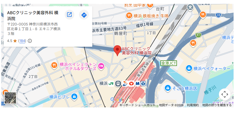 ABCクリニック横浜院のGoogleマップ