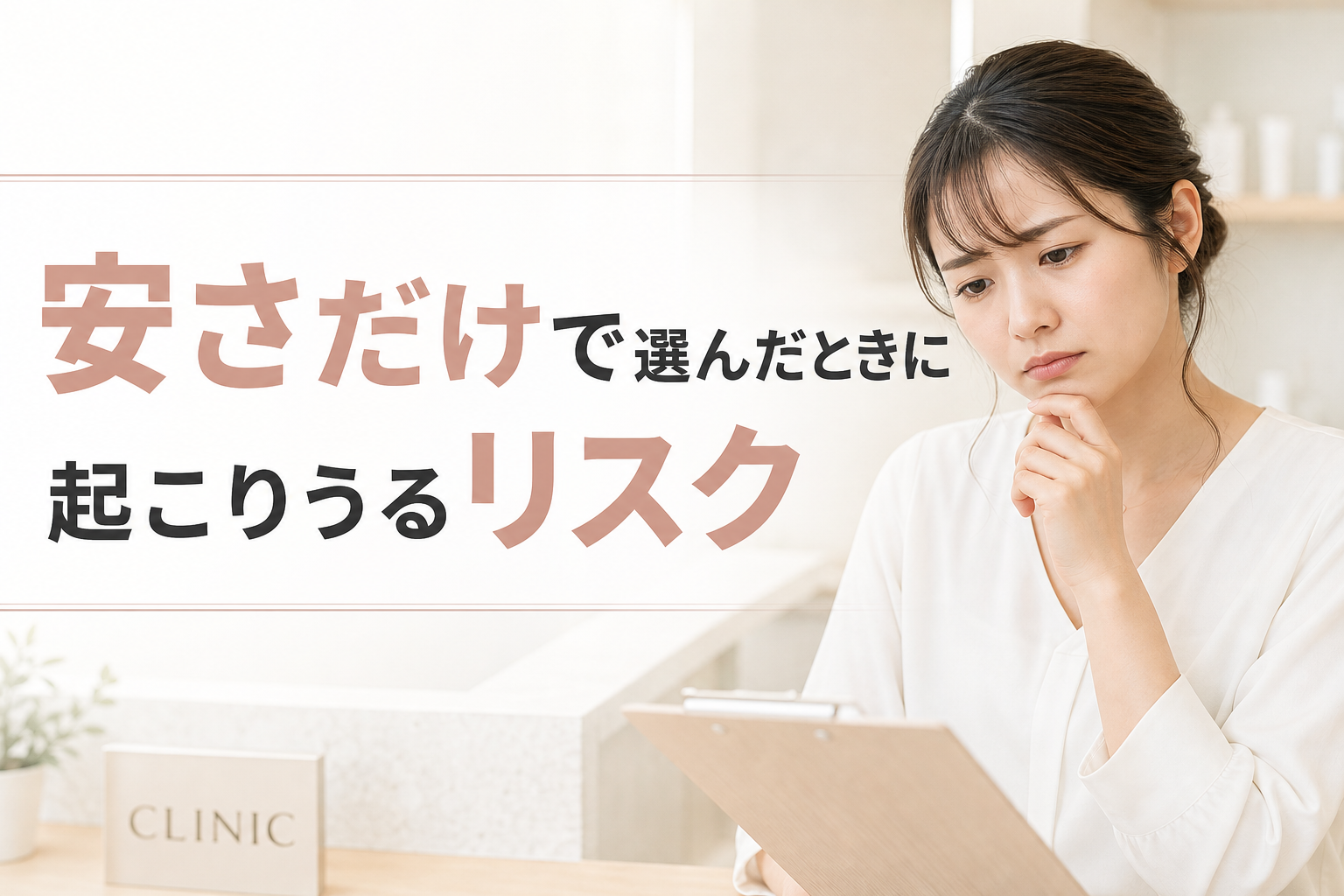 安さだけで選んだときに起こりうるリスク