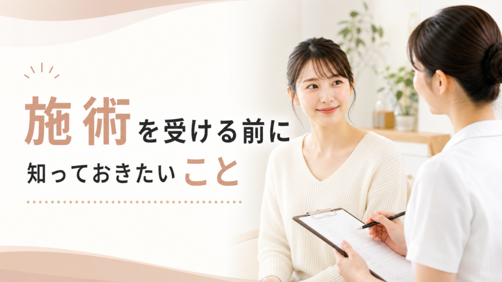 施術を受ける前に知っておきたいこと