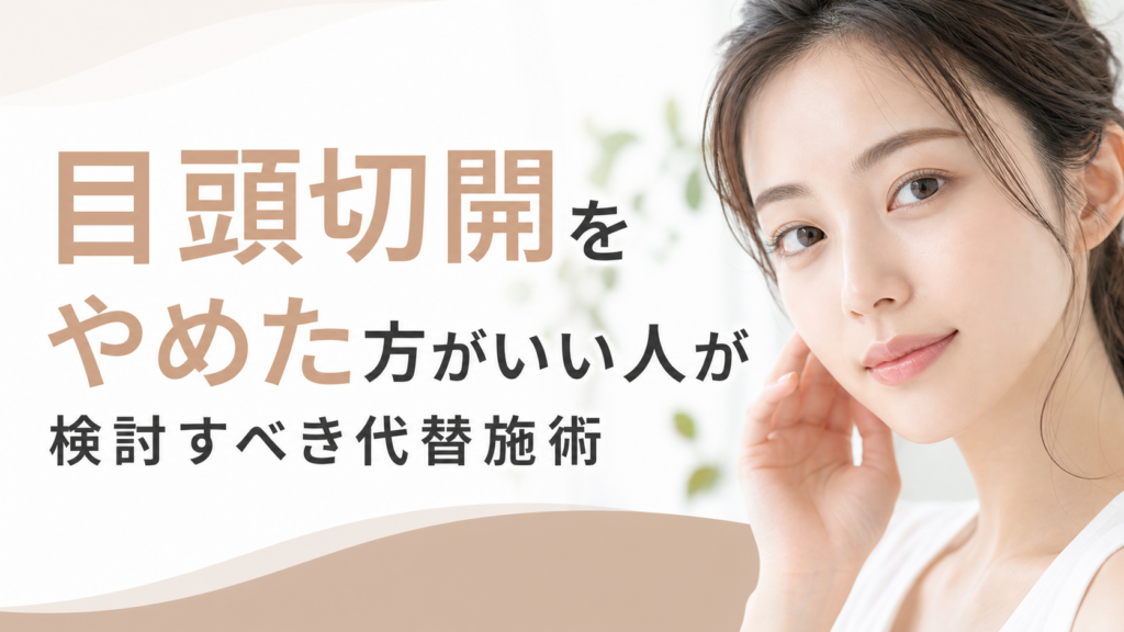 目頭切開をやめた方がいい人が検討すべき代替施術