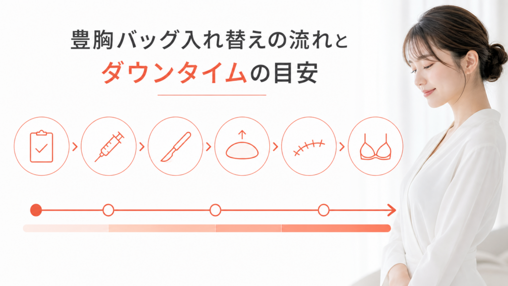 豊胸バッグ入れ替えの流れとダウンタイムの目安