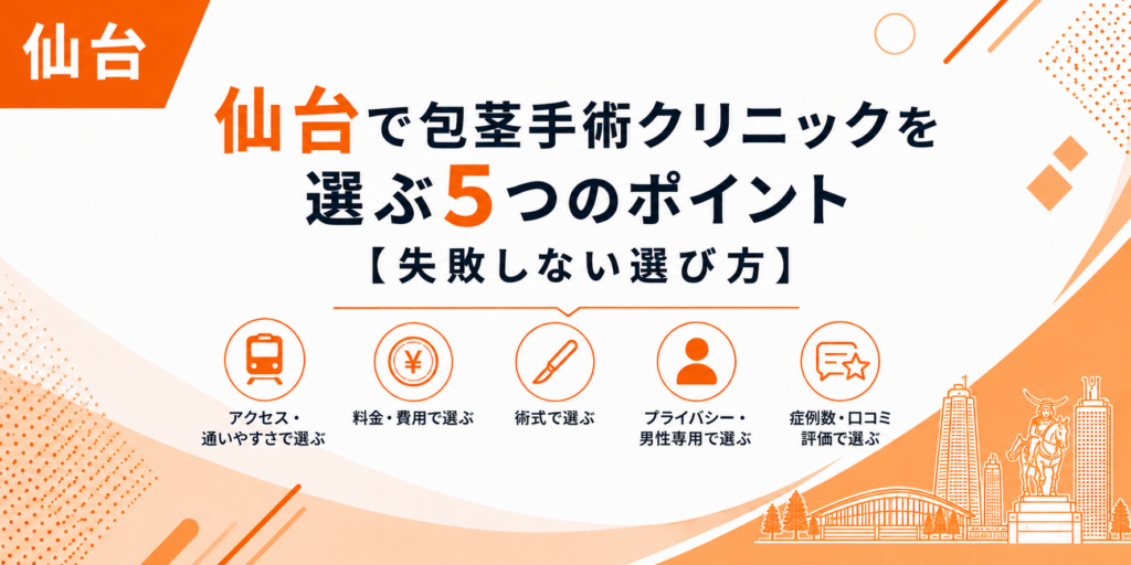 仙台で包茎手術クリニックを選ぶ5つのポイント