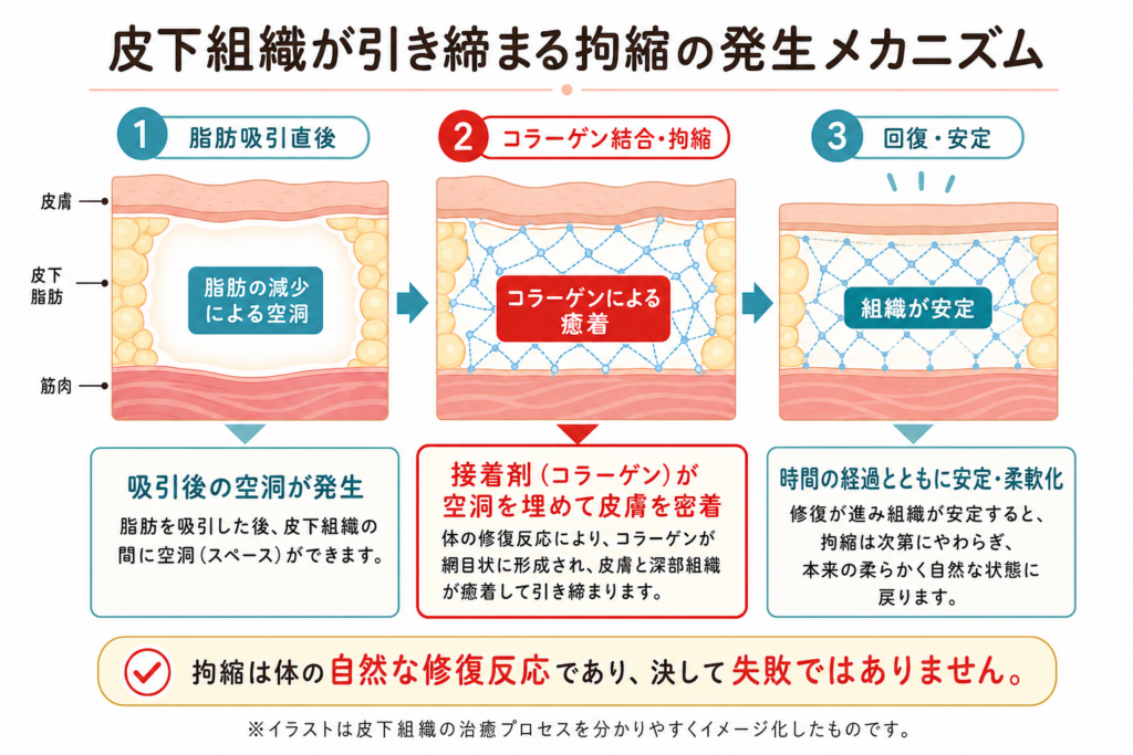 皮下組織が引き締まる拘縮の発生メカニズム