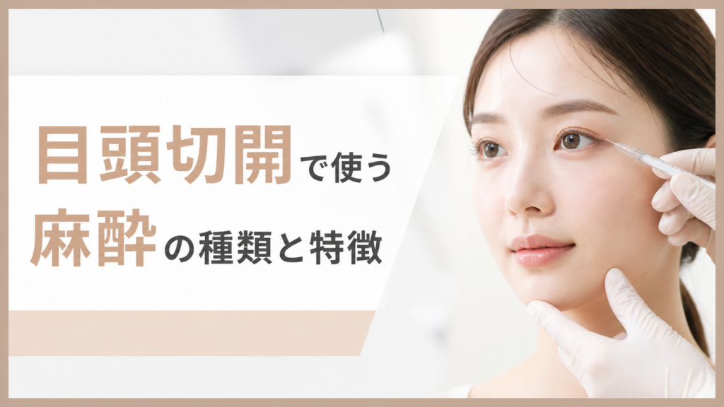 目頭切開で使う麻酔の種類と特徴